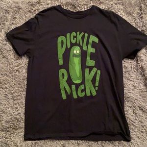 Black Pickle Rick graphic tee